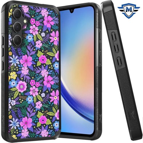 Samsung A35 5g Tough Strong MetKase Hybrid (Magnet Mount Friendly) Case Cover - Mystical Floral Boom