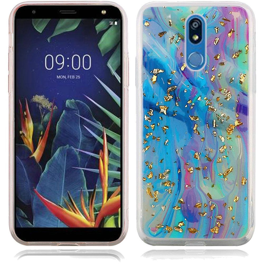 LG Solo LTE L423DL Case, Marble Glitter Case Colorful Galaxy ...