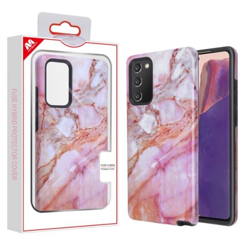 Samsung Galaxy Note 20 Case, Purple Marbling/Black Fuse Hybrid Case Cover