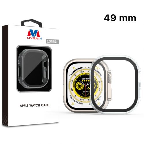 Apple Watch Ultra 49mm MyBat Fusion Protector Case (with Tempered Glass Screen Protector) Transparent Clear