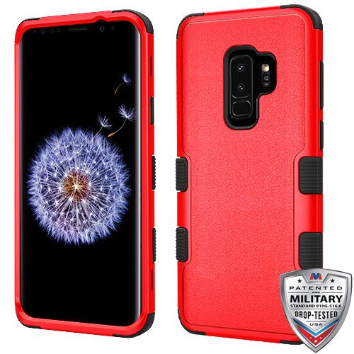 Samsung Galaxy S9 Plus Case, Natural Red TUFF Hybrid Case Cover [Military-Grade Certified]