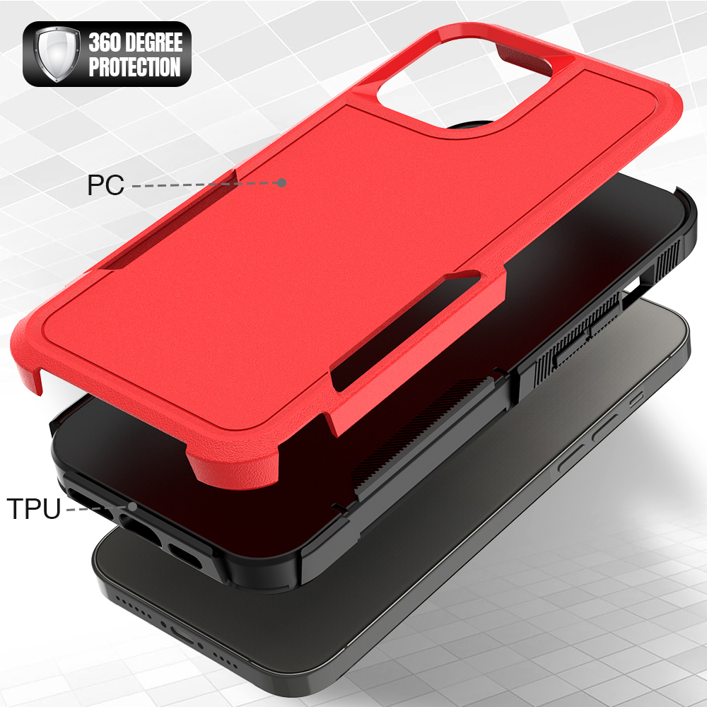 Zizo Bolt Tough Red Case & Screen Protector - For iPhone 13 Pro Max