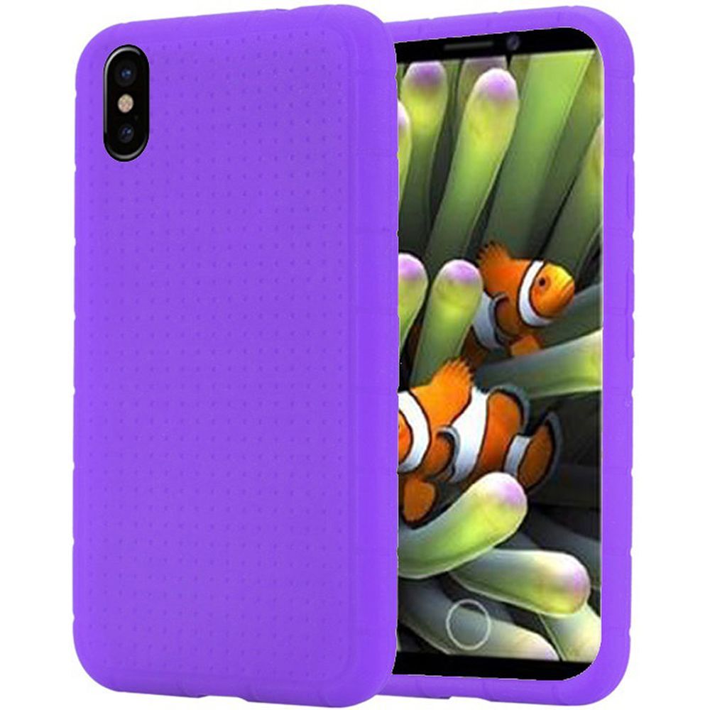 Apple Iphone X Case Rugged Silicone Skin Case Cover Purple Cellphonecases Com