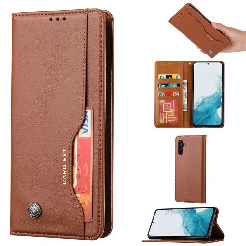Samsung Galaxy A54 5G (2023) Case, Essentials Series Leather Wallet Phone Case With Credit Card Slots - Brown