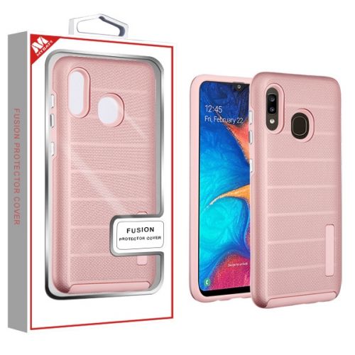 Samsung Galaxy A50 Case, Rose Gold Dots Textured/Rose Gold Fusion Case Cover