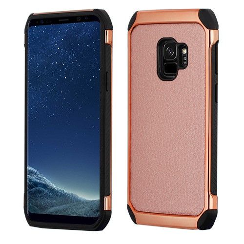 Samsung Galaxy S9 Case, Rose Gold Lychee GrainRose Gold Astronoot Case Cover