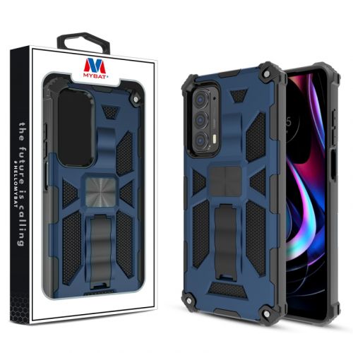 Motorola Moto Edge 5G UW - MyBat Sturdy Hybrid Case Cover (with Stand)   Ink Blue / Black