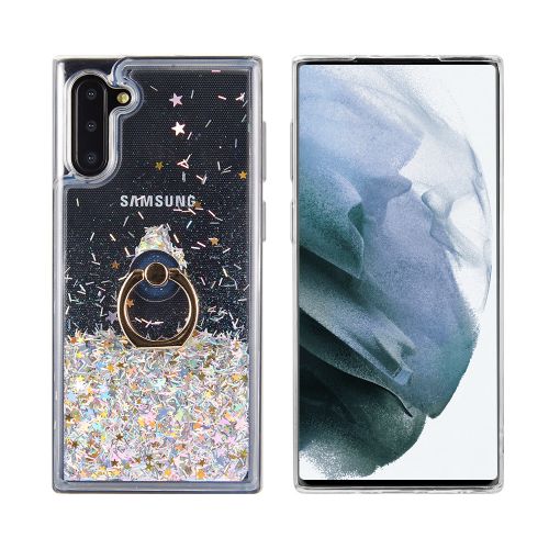 Samsung Galaxy S21 FE Case, Waterfall Ring Liquid Sparkling Quicksand Tpu Case Silver