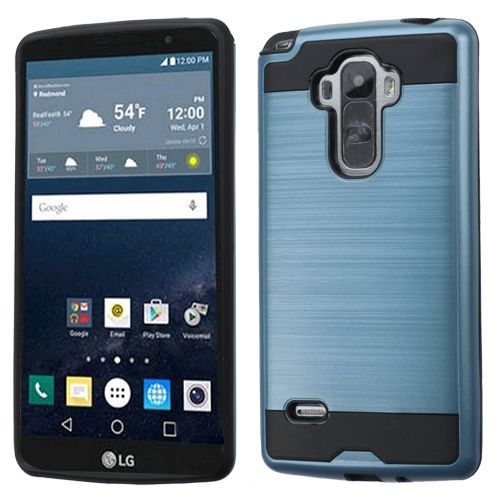 LG G Stylo LS770 / G4 Stylus Case, Ink Blue Black Brushed Hybrid Case Cover