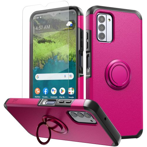 Nokia G310 5G Tough Hybrid With Ring Stand + Tempered Glass - Hot Pink