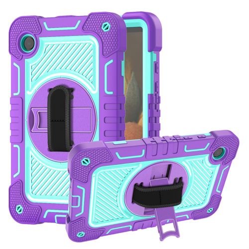 Hand, Shoulder, Pencil & Stand Case, Samsung A9 8.7inch 3in1 Multi-Functional Tablet Case - Purple/Teal