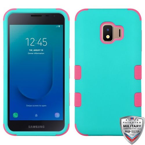Samsung Galaxy J2 2018 Case, Teal Green Pink TUFF Hybrid Case Cover [Military-Grade Certified]