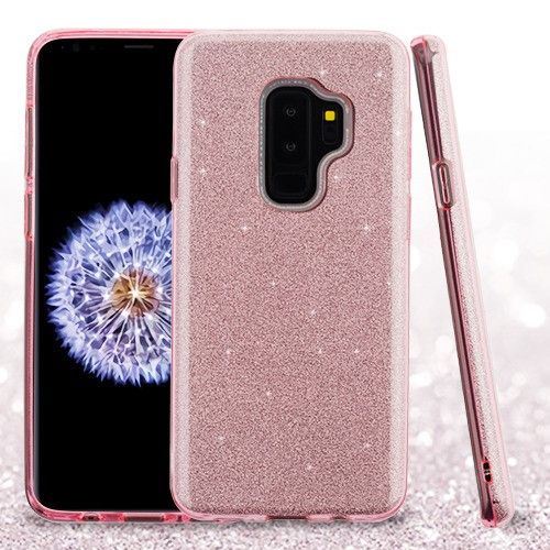 Samsung Galaxy S9 Plus Case, Pink Full Glitter Hybrid Case Cover