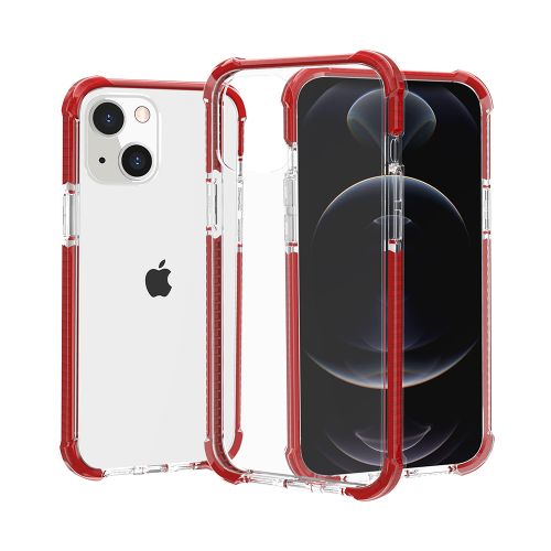 Apple iPhone 15 Pro Acrylic Tough 2.5mm Transparent ShockProof Hybrid Case Cover - Red