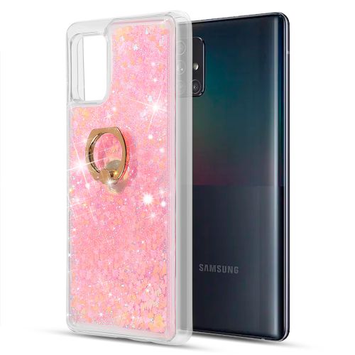 Samsung Galaxy A53 5g Case, Waterfall Ring Liquid Sparkling Quicksand Tpu Case - Pink / Green