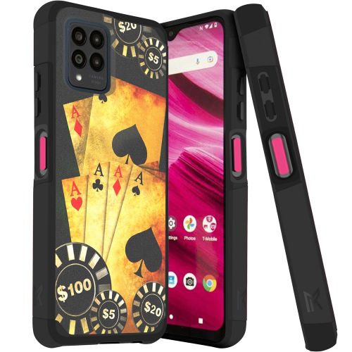 Revvl 6 Pro 5G Tough Strong MetKase Hybrid (Magnet Mount Friendly) Case Cover - Poker