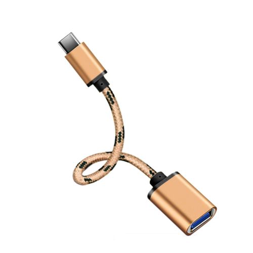 USB-C Male To USB 3.0 Female OTG Cable Cord Adapter - Gold