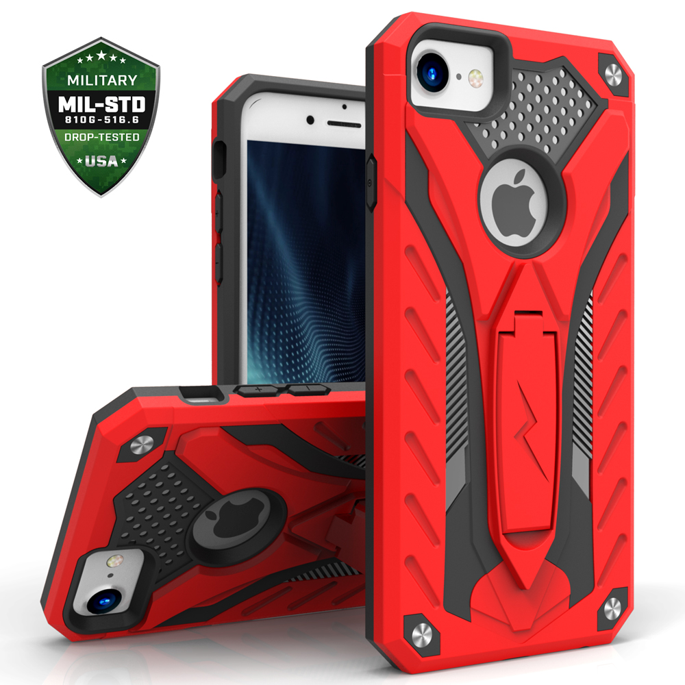 gisteren Laster picknick Apple iPhone 7 Case, Static Dual Layer Hybrid Case Cover Kickstand  Red/Black :: CellPhoneCases.com