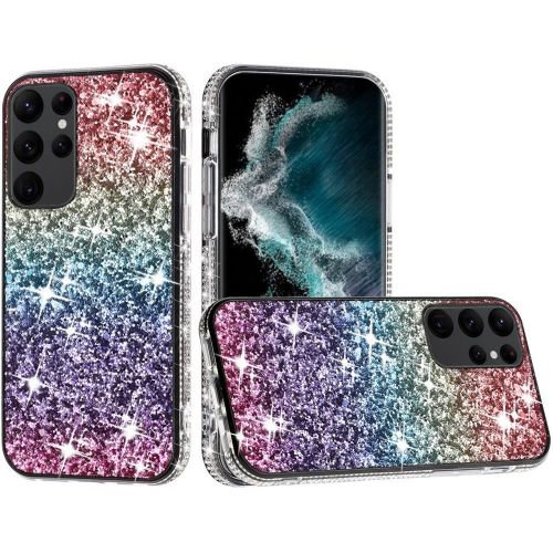 Pink Glitter Cascade Protective Phone Case - Fits iPhone XR