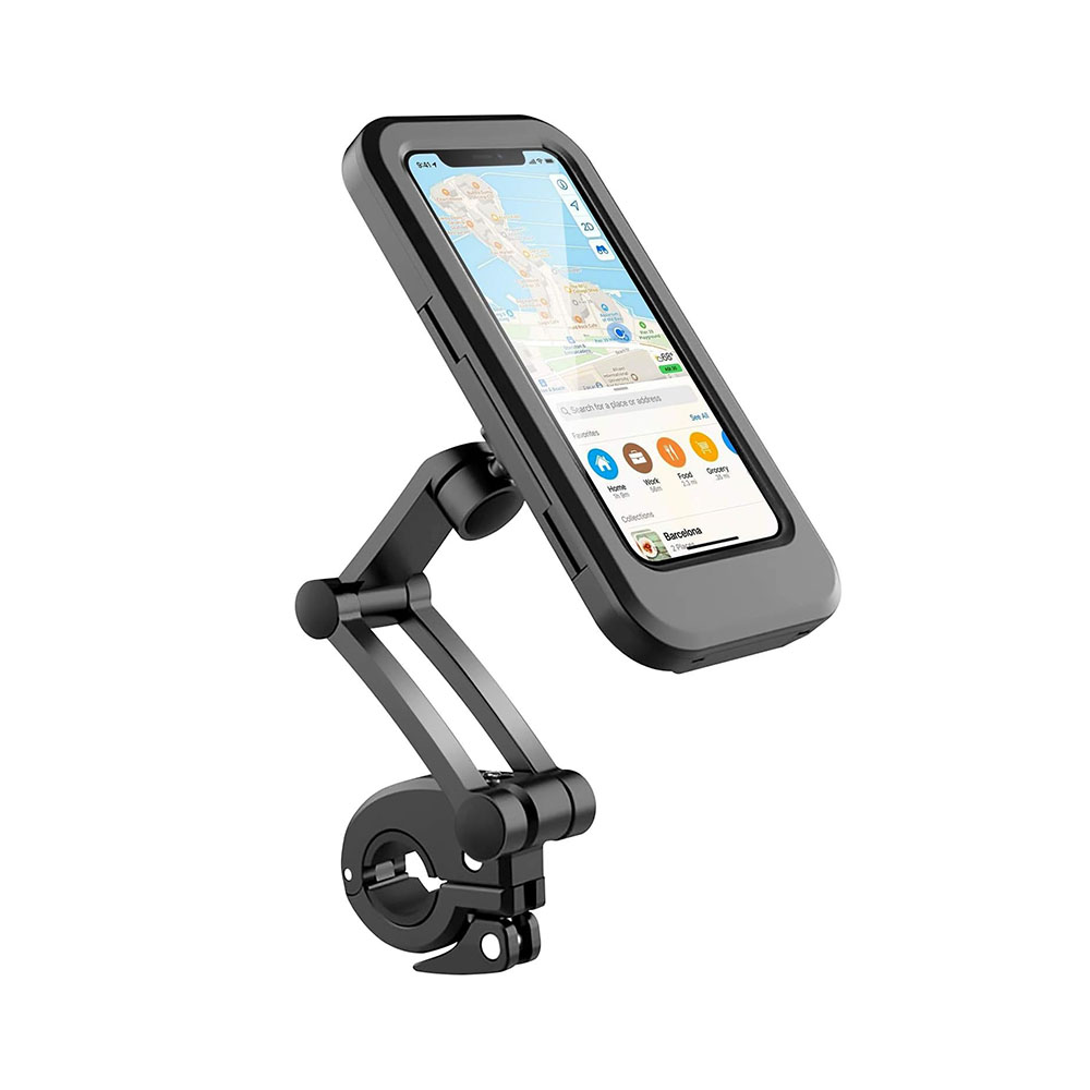 Universal Waterproof Full Coverage Bicycle Motorola Motorcycle Bike Phone  Mount With Adjustable 22-28mm Handle Diameter, 360 Rotation And Full Touch  Screen Capability - Black 