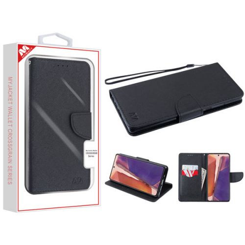 Samsung Galaxy Note 20 (6.4) Wallet, Black Pattern/Black Liner MyJacket Wallet Crossgrain Series(84A)