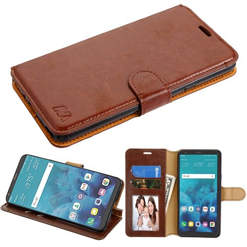 LG Stylo 4 Plus Wallet, Brown MyJacket Wallet Flip Case Cover