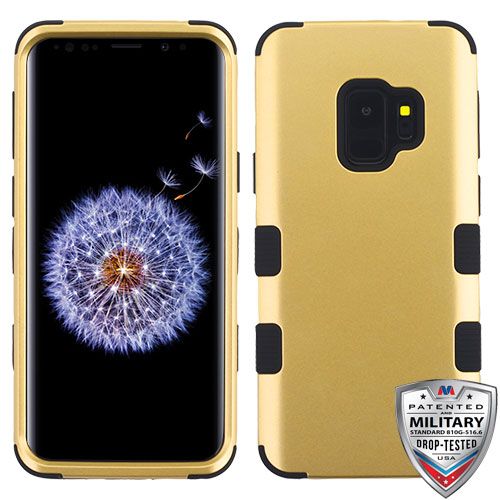 Samsung Galaxy S9 Case, Gold/Black TUFF Hybrid Phone Case Cover [Military-Grade Certified]