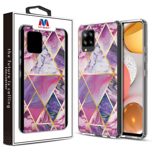 Samsung Galaxy A42 5G Case, MyBat Fusion Case Cover Electroplated Purple Marbling