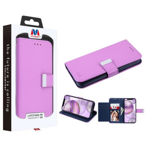 Apple iPhone 12 Pro Max 6.7 Wallet, MyBat MyJacket Wallet Case Xtra Series Purple / Dark Blue