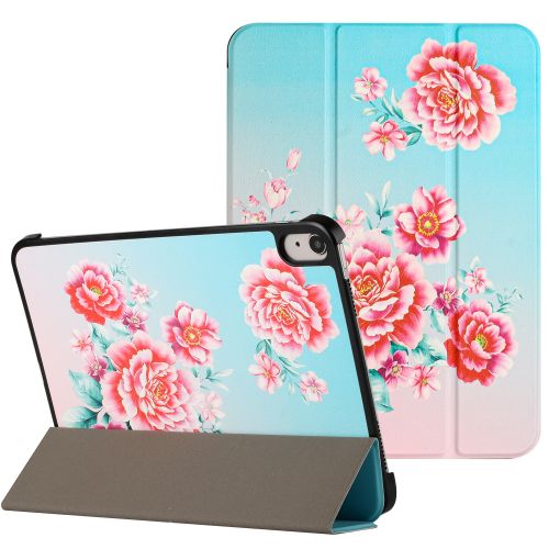 Samsung Galaxy Tab S9 Trifold Magnetic Closure PU Leather Case Cover - Blooming Flowers