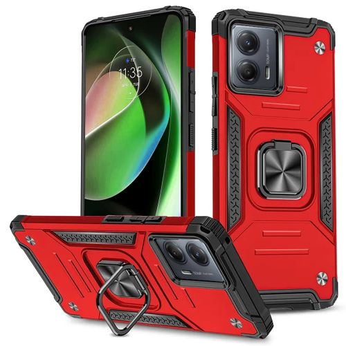 Motorola MOT G 5G 2023 Robust Magnetic Kickstand Hybrid Case Cover - Red