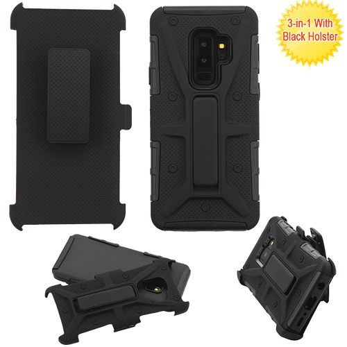 Samsung Galaxy S9 Plus Case, Black Advanced Armor Stand Case Cover Holster
