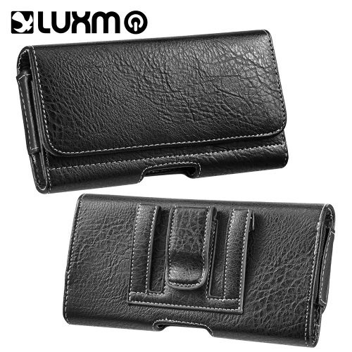Universal Luxmo 7 Inch Horizontal Leather Pouch Black