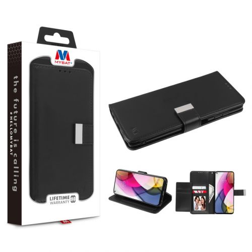 Motorola Moto G Stylus 2021 Wallet, MyBat MyJacket Wallet Xtra Series Black / Black