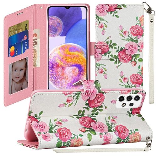 Cricket Icon 4 Vegan Design Wallet ID Card Case Cover - Roses Bouquet