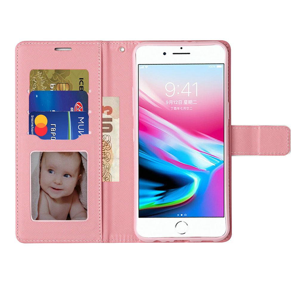 Apple iPhone 8 Plus Wallet, Fashion Wristlet Wallet Case with Strap ...