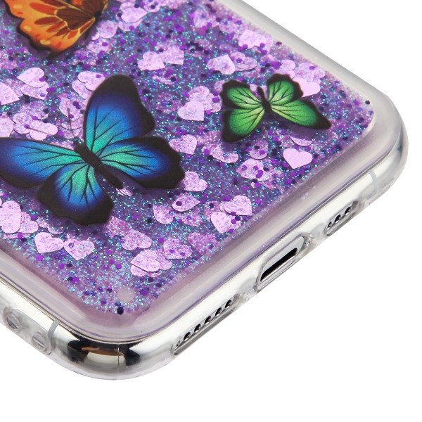 Apple Iphone 11 Pro Case Butterfly Dancing Purple Quicksand Hearts Glitter Hybrid Case Cover Cellphonecases Com