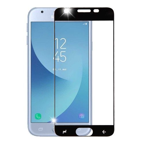 Samsung Galaxy J3 Achieve Screen Protector, Full Coverage Tempered Glass Screen Protector/Black