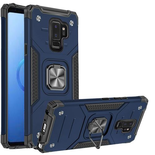 Samsung Galaxy S9 Robust Magnetic Kickstand Hybrid Case Cover - Blue