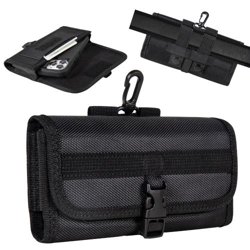 Luxmo Euv Horizontal Universal Nylon Pouch With Front Buckle - Black