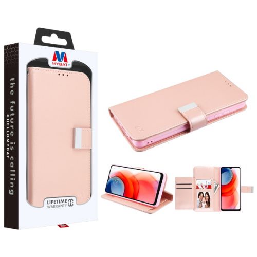 Motorola Moto G Play 2021 Wallet, MyBat MyJacket Wallet Xtra Series Rose Gold