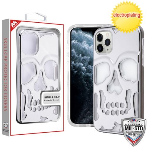 Apple iPhone 11 Pro Case, Silver Plating/Transparent Clear SKULLCAP Lucid Hybrid Case Cover [Military-Grade Certified]