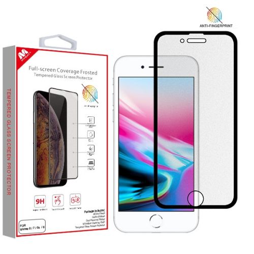 Apple iPhone 6 Screen Protector, Full-screen Coverage Frosted Tempered Glass Screen Protector (Black)