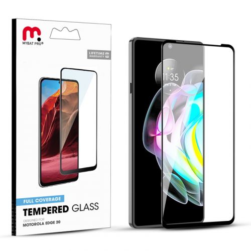 Motorola Edge 20 - MyBat Pro Full Coverage Tempered Glass Screen Protector Black