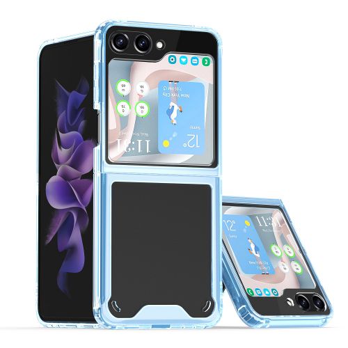Samsung Galaxy Z Fold 5 Transparent Hybrid Shockproof Case Cover - Blue