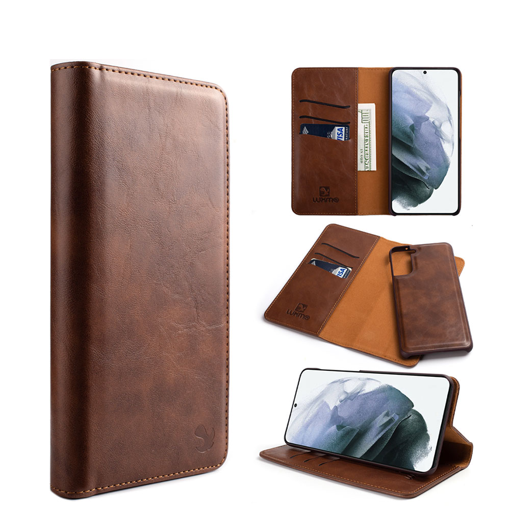 Leather Wallet Case for Samsung S23 Plus- Handmade Luxury