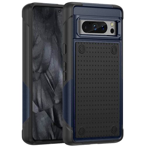 Google Pixel 8 Pro 5G DOT Thick Beautiful Hybrid Case Cover - Black/Blue
