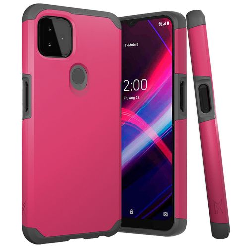 T-Mobile Revvl 4 Plus Case, MetKase Original ShockProof Case Cover Virtual Pink