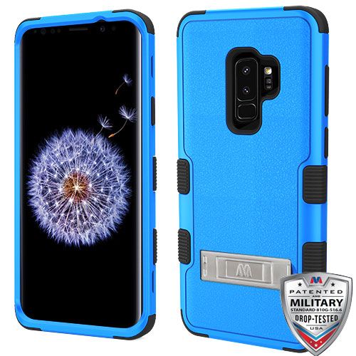 Samsung Galaxy S9 Plus Case, Natural Dark Blue TUFF Hybrid Case Cover (with Stand)[Military-Grade Certified]