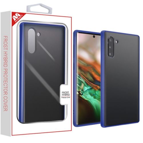 Samsung Galaxy Note 10 Case, Semi Transparent Smoke Frosted/Rubberized Ink Blue Frost Hybrid Case Cover